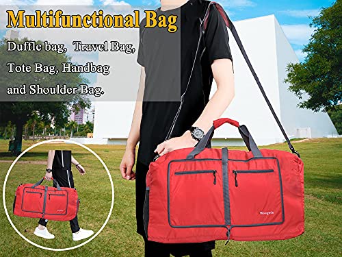 Image of Woogwin Travel Duffel Bag Large Foldable Waterproof Overnight Bag for Beach Swim Bags Pool Sports Gym