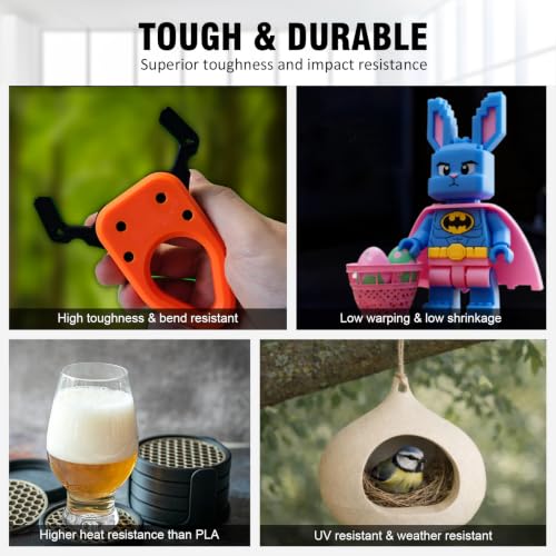 Image of 1.75mm PETG Filament 8 Colors 250g 8 Pack, Low Warping High Toughness 3D Printer Filament for Most FDM 3D Printers