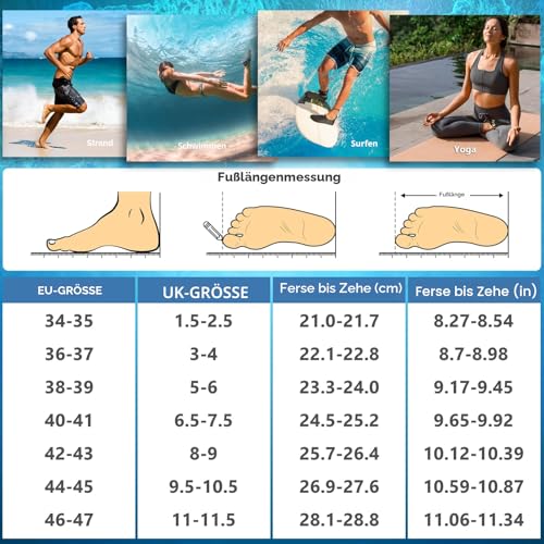 Foto von SIMARI Wasserschuhe Damen und Herren, schnelltrocknend, Barfuß, für Outdoor, Strand, Schwimmen, Sport, Yoga, Schnorcheln 501 circular black , EU 38, SWS001