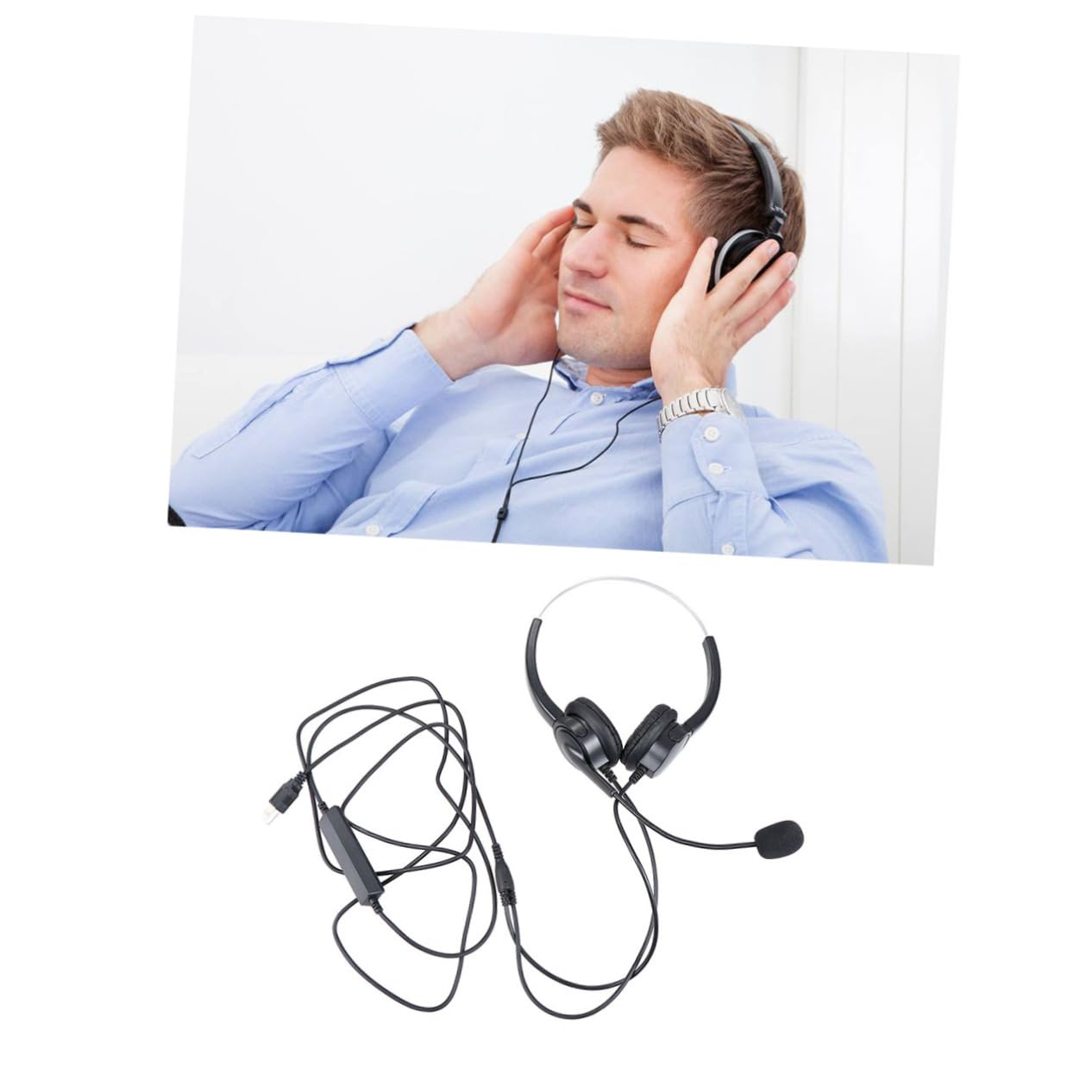 OFFSCH Microphone Headset 3.5mm Voice Amplifier for Communication Comfortable for Men Women