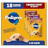 Pedigree Choice Cuts in Gravy Adult Soft Wet Dog Food 18-Count Variety Pack, 3.5 oz. Pouches