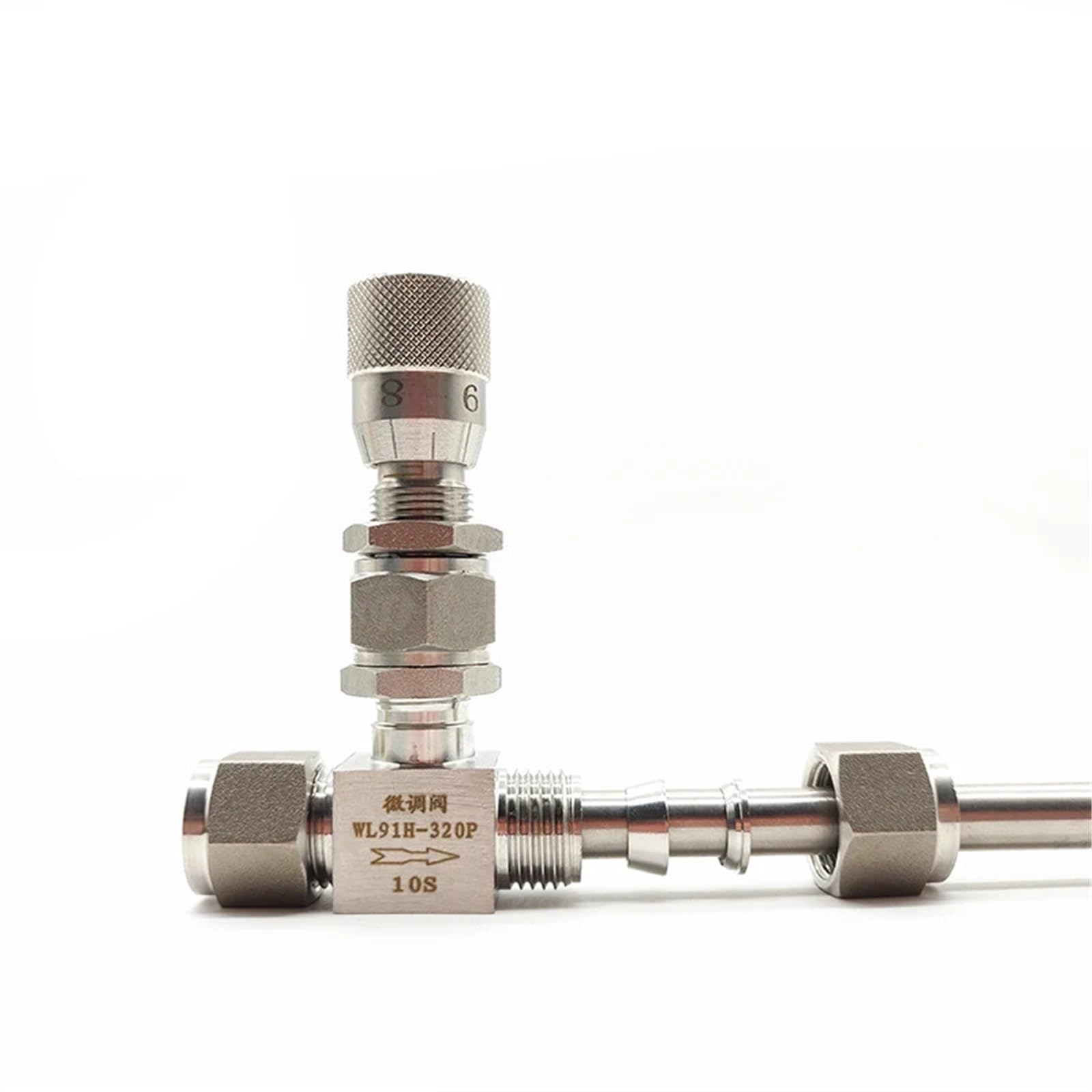 Vanne de régulation micrométrique double virole inox 6mm