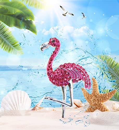 Imán decorativo flamingo rosa 2.5 pulgadas miniatura 2