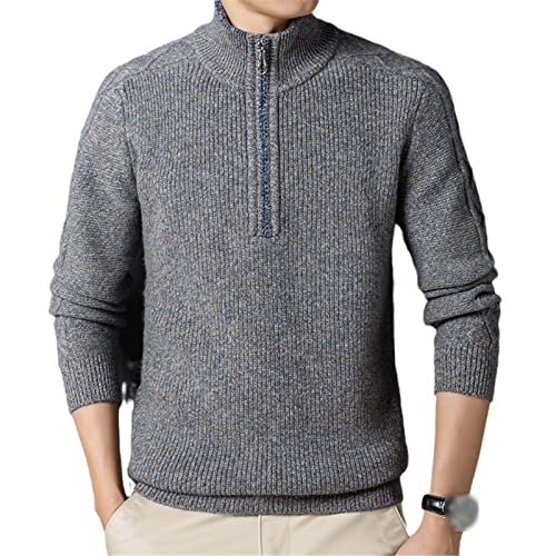 Pull col roulé zippé homme laine Kelsiop camel pour l'hiver