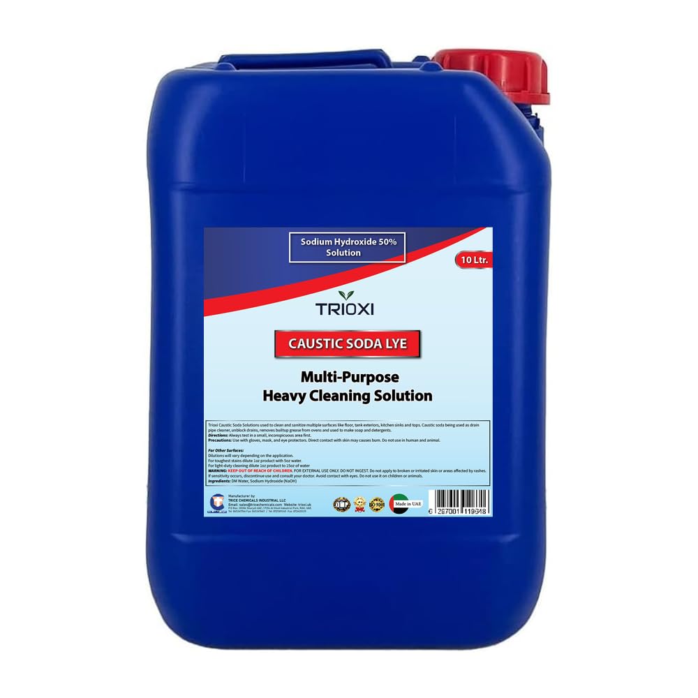 Trioxi Caustic Soda 50% – Versatile Heavy-Duty Cleaning Solution 10L for Industrial Use 10L Can