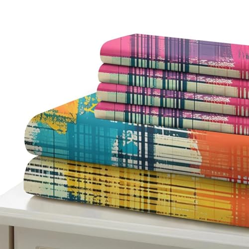 Parure de lit mosaïque abstraite en microfibre premium 200x200 cm