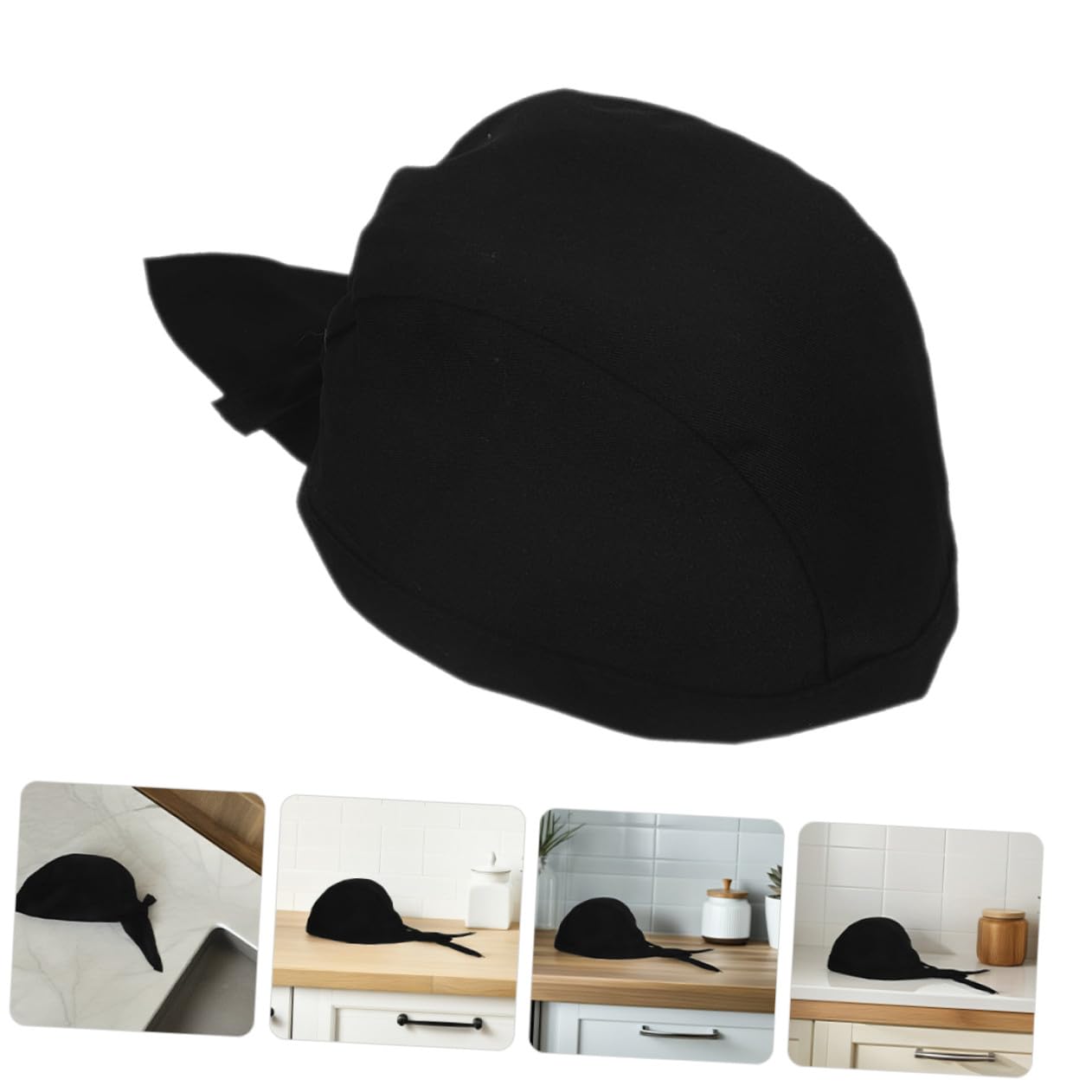 VALICLUD Gorro de Chef Japonés Unisex Elástico Negro, Lote de 12