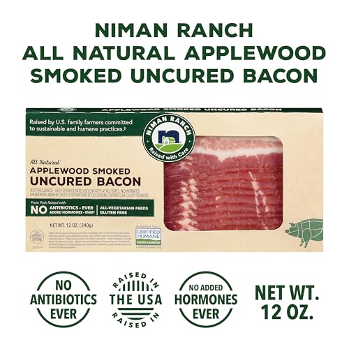 Niman Ranch, Pork Bacon Applewood Smoked Uncured Chef's Case, 12 Ounce