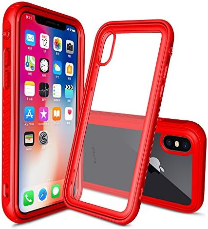 iPhone X Case, XS Cases Zisure Shock Proof Light Weight Clear Cases for iPhone X, iPhone Xs (5.8 inch) (Red, for iPhone X/iPhone Xs (5.8"))