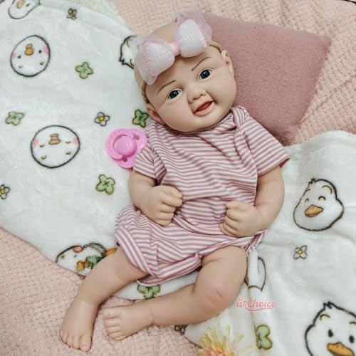 40 cm große Reborn-Babypuppe aus Silikon – lebensechtes Neugeborenes mit offenem Mund und anatomisch korrekter, handgefertigter und bemalter Reborn-Puppe für ältere Menschen – Bild 8