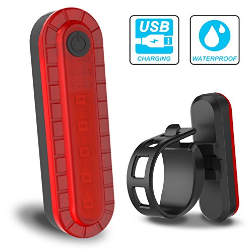 ITSHINY LED Bike TailLight, USB Rechargeable Bicycle Rear Cycling Safety Flashlight, Fits Road, Mountain Bikes, Helmets, Easy to Install for Kids Men and Women