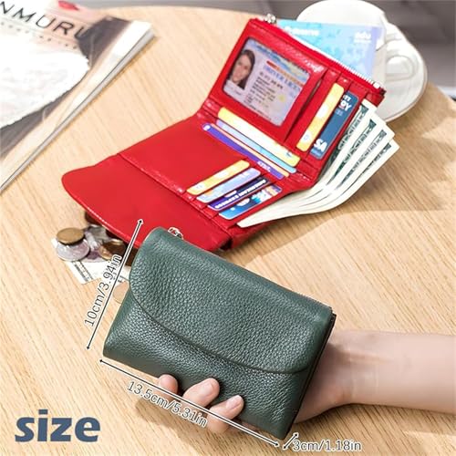 Unisex Pebble Leather Wallet, Multicolor Genuine Leather Short Wallets for Women & Men, Small Full Grain Coin Purse with Credit Card Holder for Coins and Cards (#1)3