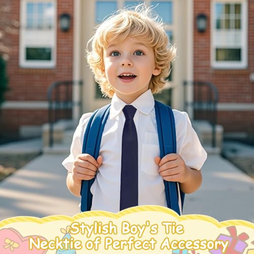 Adjustable Boys Tie Solid Color Ties for Boys Kids Necktie for School Wedding Party Graduation Banquet Celebration2