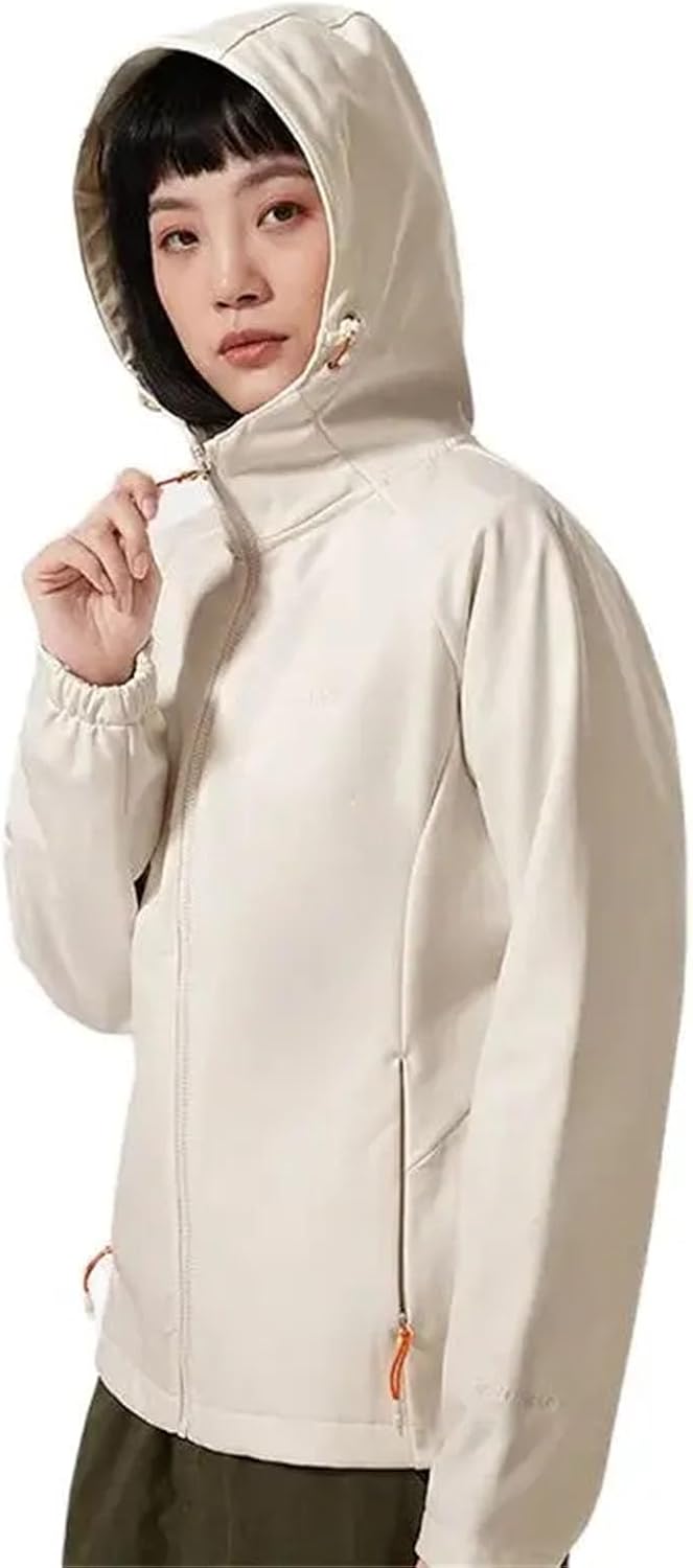 Hiking Jacket Waterproof Windbreaker Warm Fleece Single Layer for Women Outdoor Clothing Coat