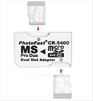 PSP Dual Slot MS Pro Duo Adaptör – PSP 1000/2000/3000 Uyumlu – Micro SD Kart Dönüştürücü – Yüksek Performanslı Hafıza Çevirici