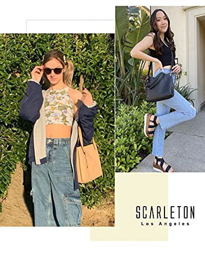 Scarleton Leather Tote Bag for Women, Womens Purses and Handbags, Reversible Tote Bags for Women, Purses for Women, H184220190131 - Black/Natural - Thumbnail 6
