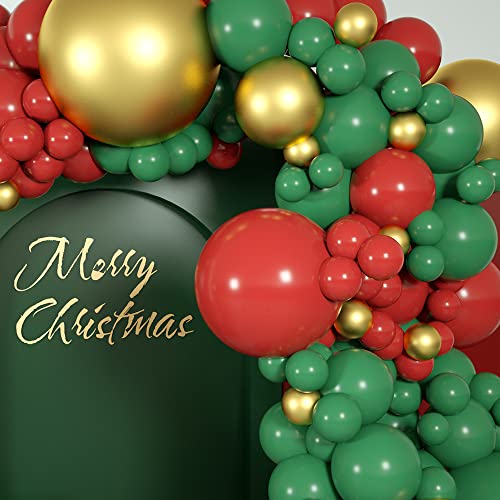 Sugoiti Christmas Balloons Garland Arch Kit Tree 200Pcs Red Green Metallic Golden White Latex Balloon For X-Mas Festival Birthday Company Party Decorations #TOP1