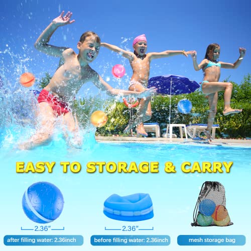 Fengtin Reusable Magnetic Water Balloons, 12Pcs Self-Sealing Quick Fill Water Bomb Outdoor Toys For Kids Adults, Summer Water Toys, Pool Toys,Outside Play, Bath Backyard Swimming Pool Party Supplies #TOP1