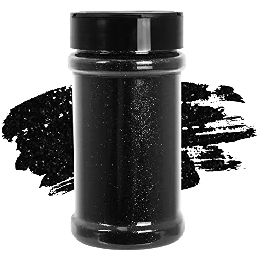 Ultra Fine Black Glitter 7.05 Oz (200g) Fine Glitter for Resin Crafts Nails Tumblers Slime Cosmetic and Festival Decoration - Black Fine Glitter Bulk