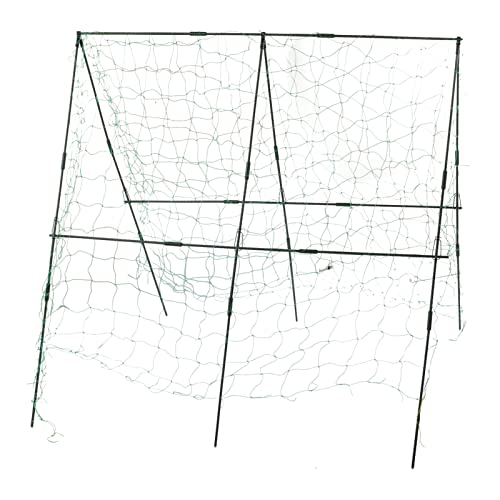 Hiraith Kit de Red de Soporte para Cultivo de Plantas con Marco en Forma de A Plegable de Metal para Jardín, Flores, Verduras, Ahorro de Espacio, Fácil Instalación para Espacio Limitado en el Jardín