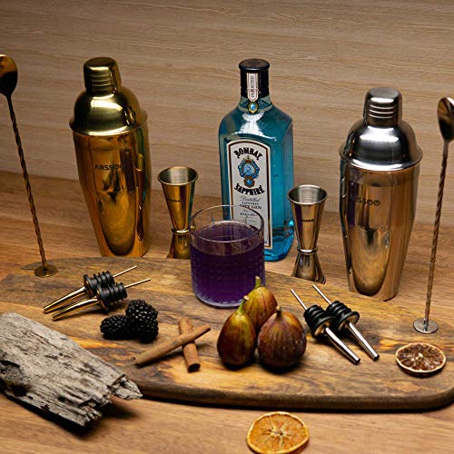 image for Cocktail Shaker Set: 7-Piece Stainless Steel 750ml Martini Shaker Mixo