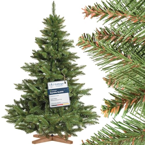 FairyTrees Weihnachtsbaum künstlich 150cm NORDMANNTANNE mit Christbaum...