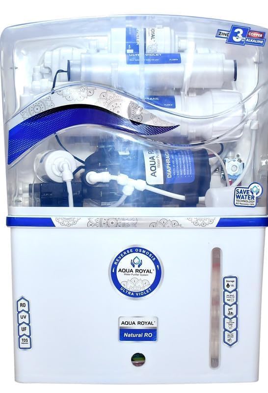 Aqua Royal purifier Reverse osmosis system | Crystal Clear Hydration Aqua Water Purifier with Advanced Filtration | Multistage Copper+ + Alkaline+UV+COPPER+UF+Taste Purifier
