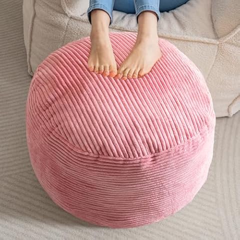 HIGOGOGO Round Pouf Ottoman Cover