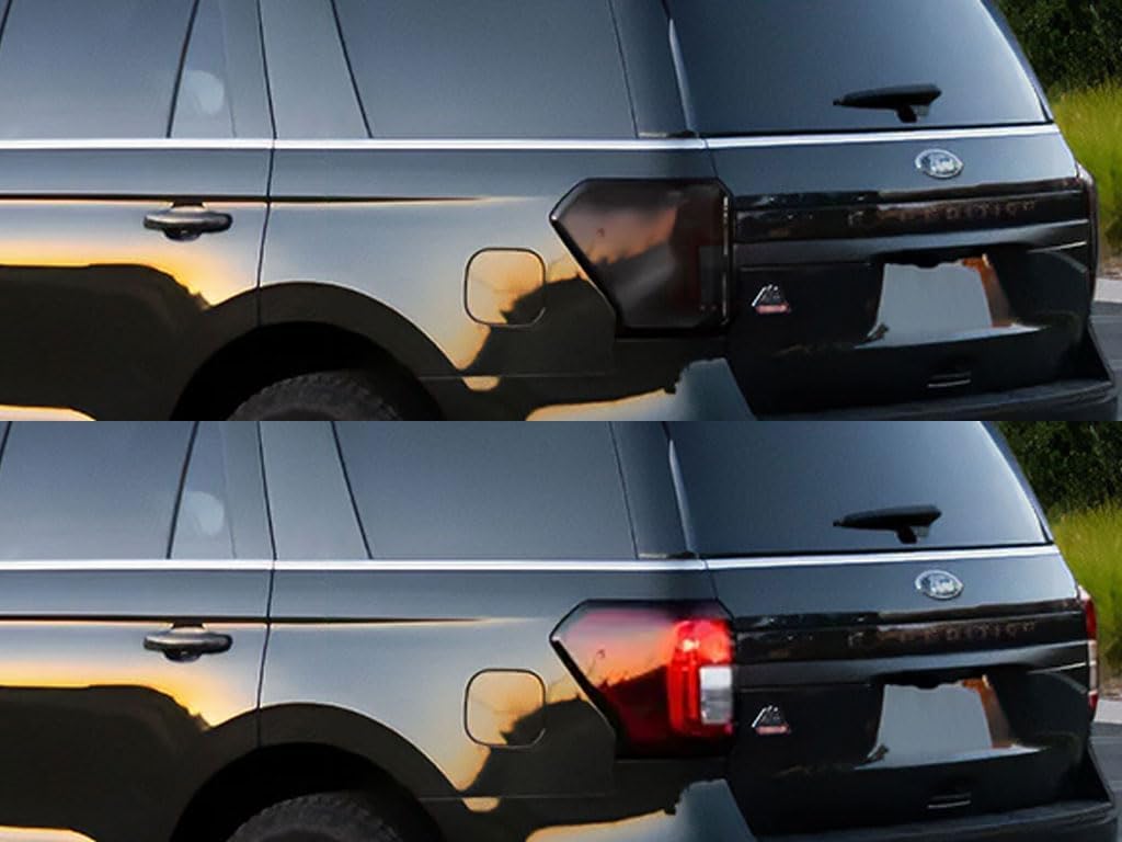 Rvinyl Tail Light Pre Cut Film Tint Cover Kit in Blackout Smoke Compatible with Ford Expedition 2018-2023 LED - Adhesive Backs