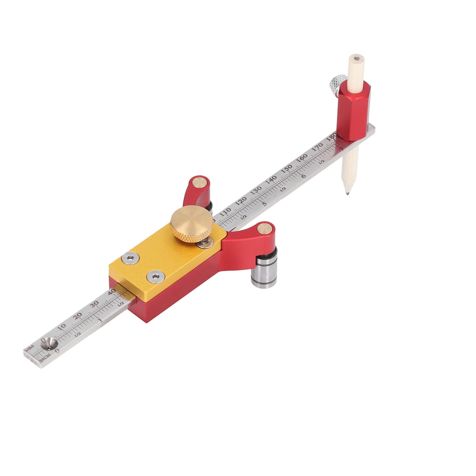 Fafeicy Strumento per Incisione su Legno con Tracciatore a Rotella, | Scriba Ad con Scala Scorrevole da 200 Mm, Multifunzionale per Misurare Cerchi, Linee e Altezze, Ideale per Legno,