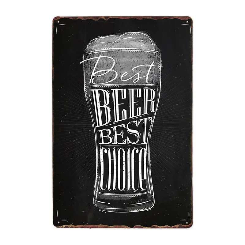 Pin Up Beer - Placa de metal retro vintage (4 unidades)