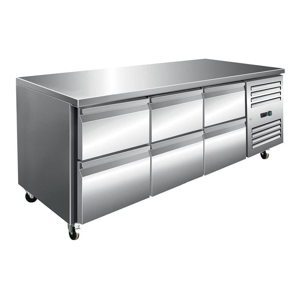 Stalwart DA-6DRG31V Commercial Refrigerated Counter 6 Drawers Depth 700mm