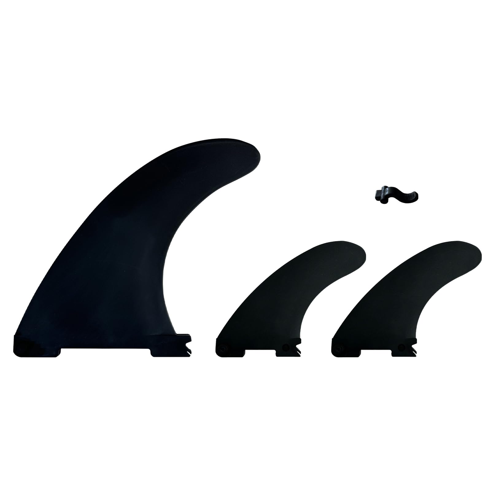 3 schwarze, abnehmbare Ersatz-Paddleboard-Flossen, aufblasbares SUP-Standup-Paddelboard-Zubehör, Quick-Lock-Flossen, Mittelflossen, Seitenflossen