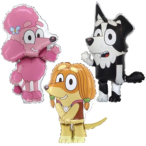 Ballons alu Bluey pour animer un goûter d'anniversaire enfant