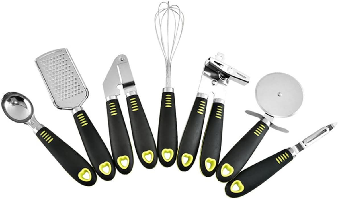 7pcs Stainless Steel Kitchen Gadgets Cooking Tools Set Cheese Grater Pizza Wheel Can Opener