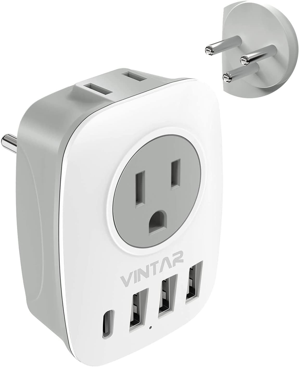Israel Power Adapter, VINTAR Israel Plug Adapter with 1 USB