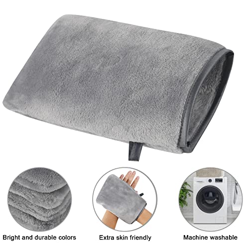 PHOGARY 8 Stück Mikrofaser-Waschhandschuhe, Flanell, weicher Waschhandschuh, Bad-Spa-Tuch, Wiederverwendbare Make-up-Entferner, Handschuhe, europäischer Stil, Waschlappen, 15 x 21 cm (grau)