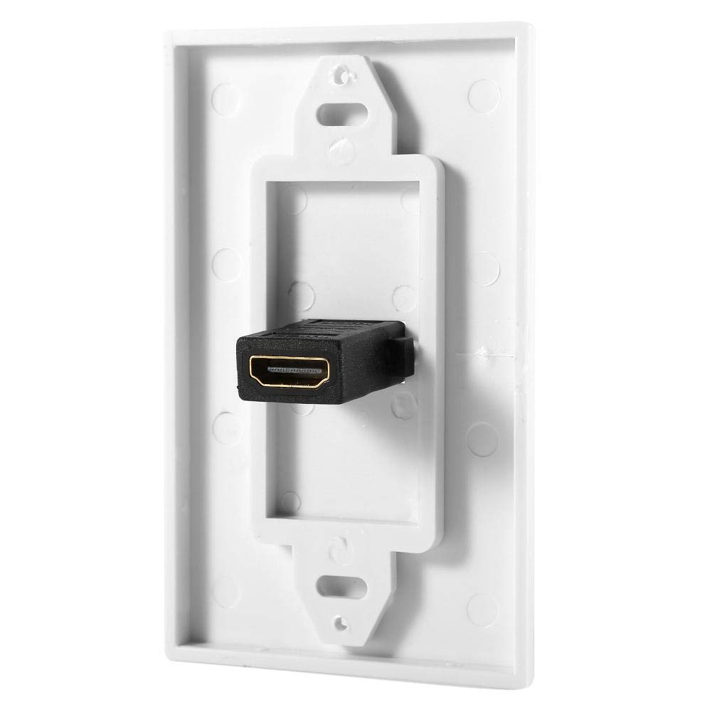 Piastra da parete HDMI femmina placcata in oro 1 porta bianco