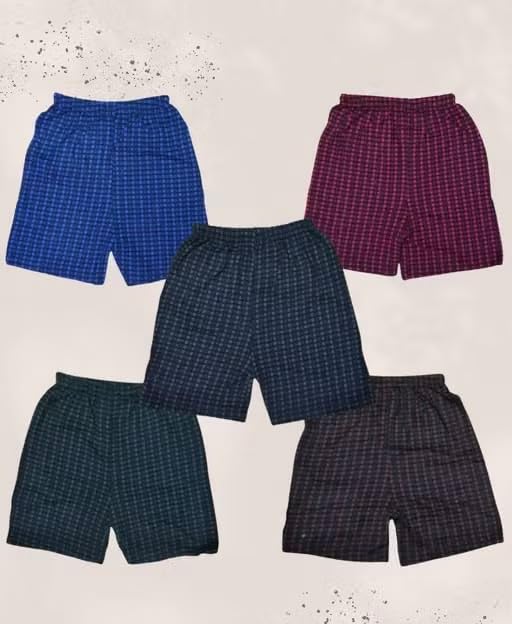 Image of Happy Play Kids Cotton Shorts | Soft Cotton Multicolor Pack of 5 | Daily & Regular Wear | Cartoon Prints
