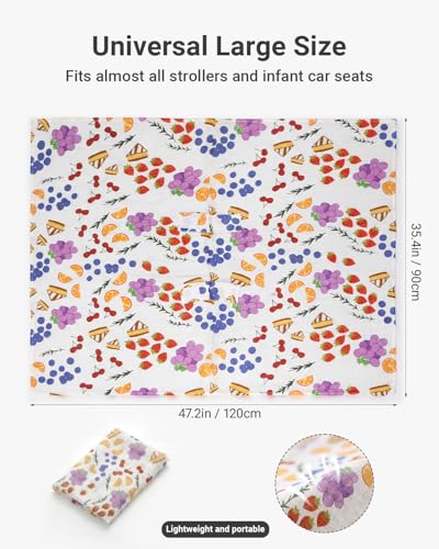 Image of Rquite Car Seat Cover Baby for Girls Boys, 100% Muslin Cotton Infant Carseat Canopy, Soft Breathable Stroller Sun Shade & Newborn Shower Gift, Large Size Universal Fit Summer, Hot & Warm Weather