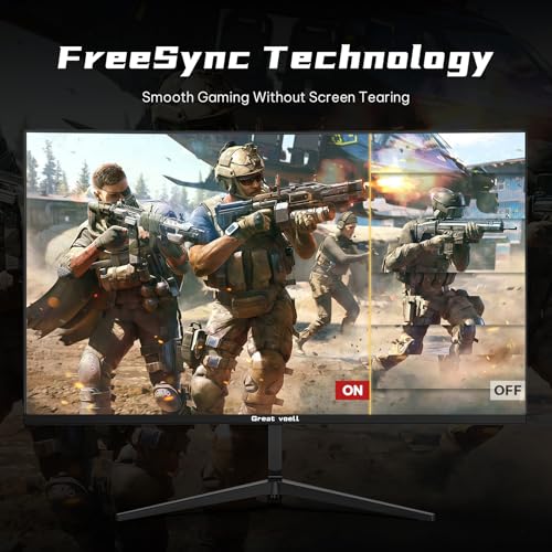 Image of Great voell 24 Inch 200Hz Curved Gaming Monitor, 1ms MPRT Fast VA Computer Display, FHD 1920x1080P, AMD FreeSync, Low Motion Blur, 98% sRGB HDR PC Monitor, Frameless Design, HDMI & DisplayPort, VESA