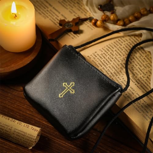 leather communion burse for pyx catholic pyx case with strap for communion host priests deacons gifts