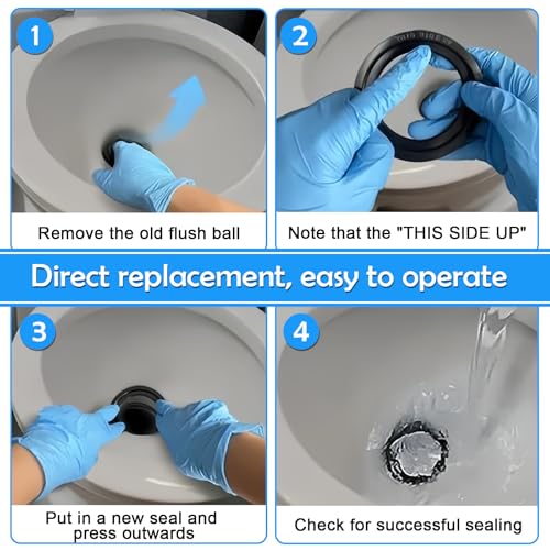 Image of kingsea 385311658 RV Toilet Seal Kit Replacement for 300 /310 /320 RV Toilets Series Pedal Flush Toilets Compatible with Marine Toilet Flange Seal