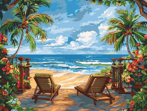 Loisirs créatifs adultes diamant painting plage de grande taille 5D