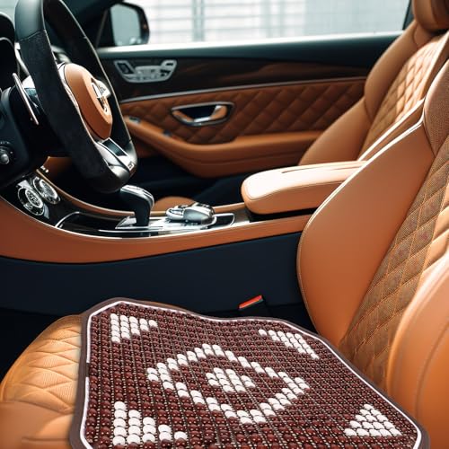 Funda de asiento para coche con bolas de madera que alivia el calor en trayectos con tu SUV 6