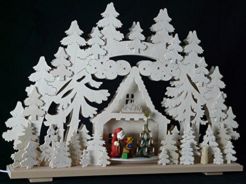 Arche de Noël électrique en bois pour décoration de fenêtre chaleureuse