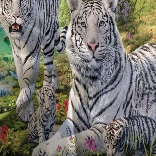 Parure de lit tigre blanc 3D 200x200cm housse de couette microfibre - 8