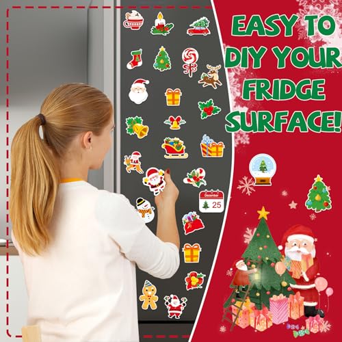 36 piezas de imanes decorativos navideños para refrigerador miniatura 4