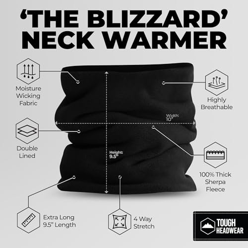 Tough Headwear Winter Neck Warmer, Warm Fleece Neck Gaiters For Men Women, Ski Gaiter Face Mask For Cold Weather, Neck Scarf3
