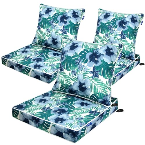 INFBLUE coussins profonds terrasse 24x24x4 pouces bleu 3